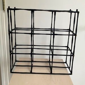 Modern Crate & Barrel wrought iron wine rack